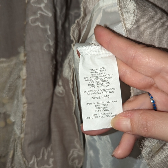 Isobella & Chloe Cotton Tulle Lined Knee Length Cottagecore Boho Dress 14 - Picture 11 of 11